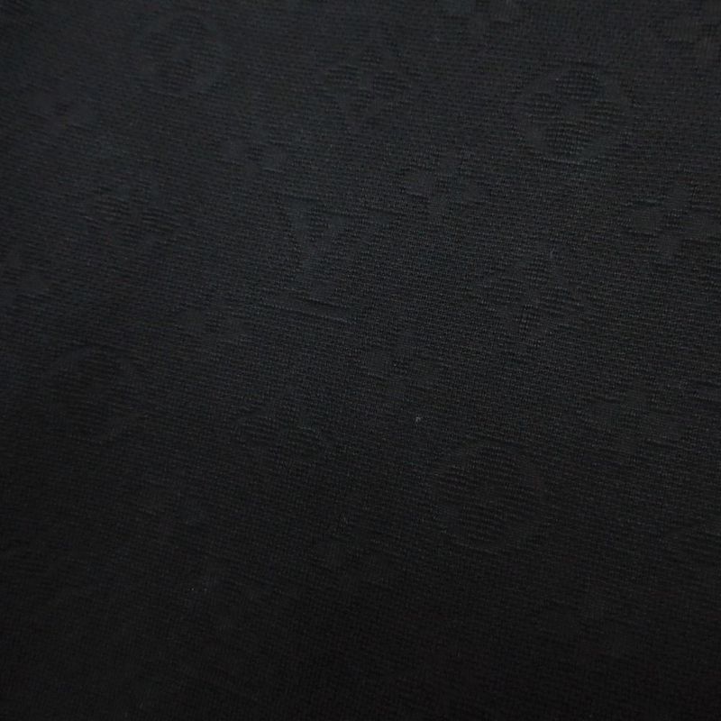 Louis Vuitton Dress Short Sleeve Monogram Pique Polo Gold Button L Black