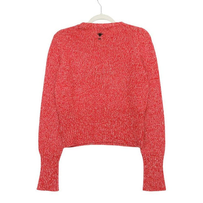 Dior Cashmere Blend Knit Sweater Long Sleeve Heart Embroidery 38 S Red