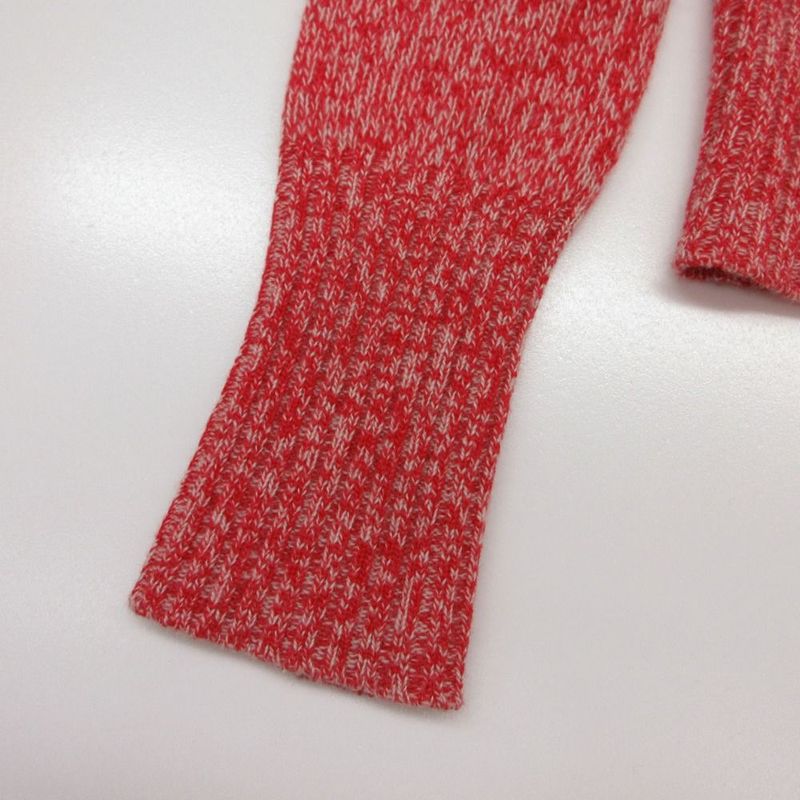 Dior Cashmere Blend Knit Sweater Long Sleeve Heart Embroidery 38 S Red