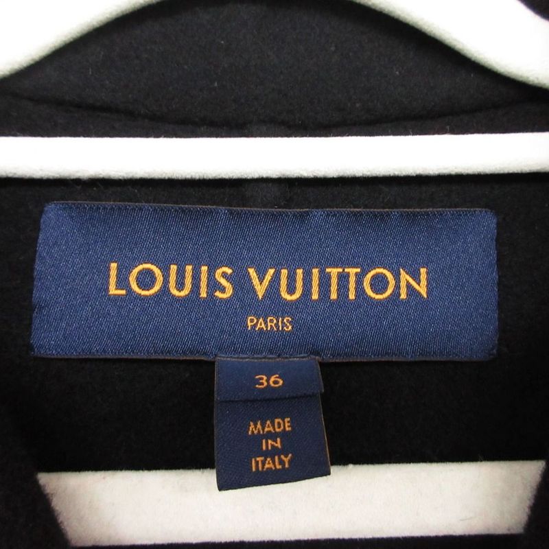 Louis Vuitton Cashmere Peacoat Double Breasted Jacket Anchor Gold Button 36 S