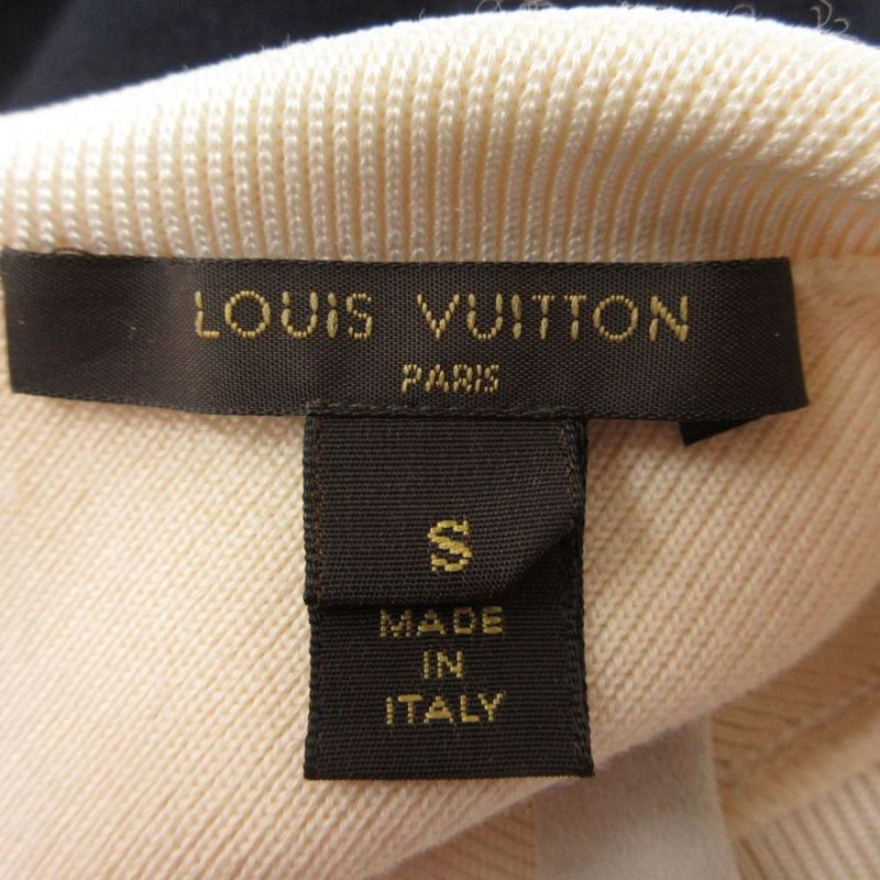 Louis Vuitton Cashmere Blend Knit Sweater Long Sleeve Layered 2-Way Top S Navy