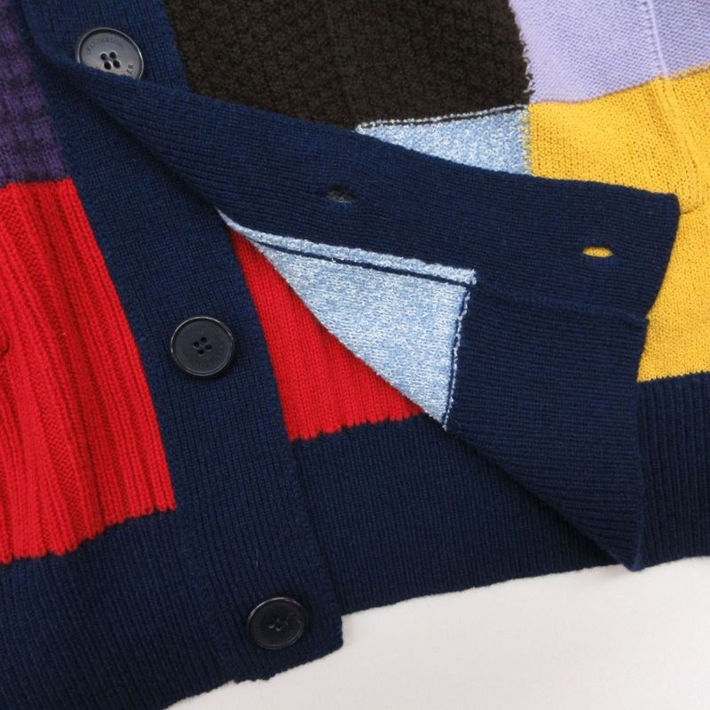 Moncler Genius 1 JW Anderson Cashmere Blend Cardigan Patchwork M Multicolor