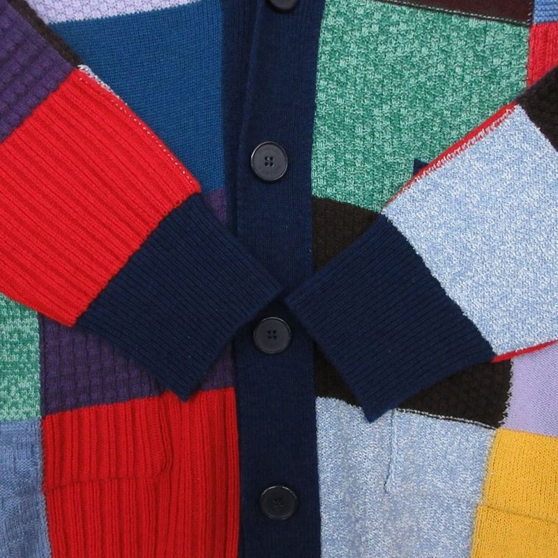 Moncler Genius 1 JW Anderson Cashmere Blend Cardigan Patchwork M Multicolor