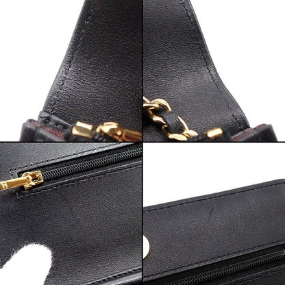 Chanel Quilted Classic Chain Wallet Black Gold Lambskin