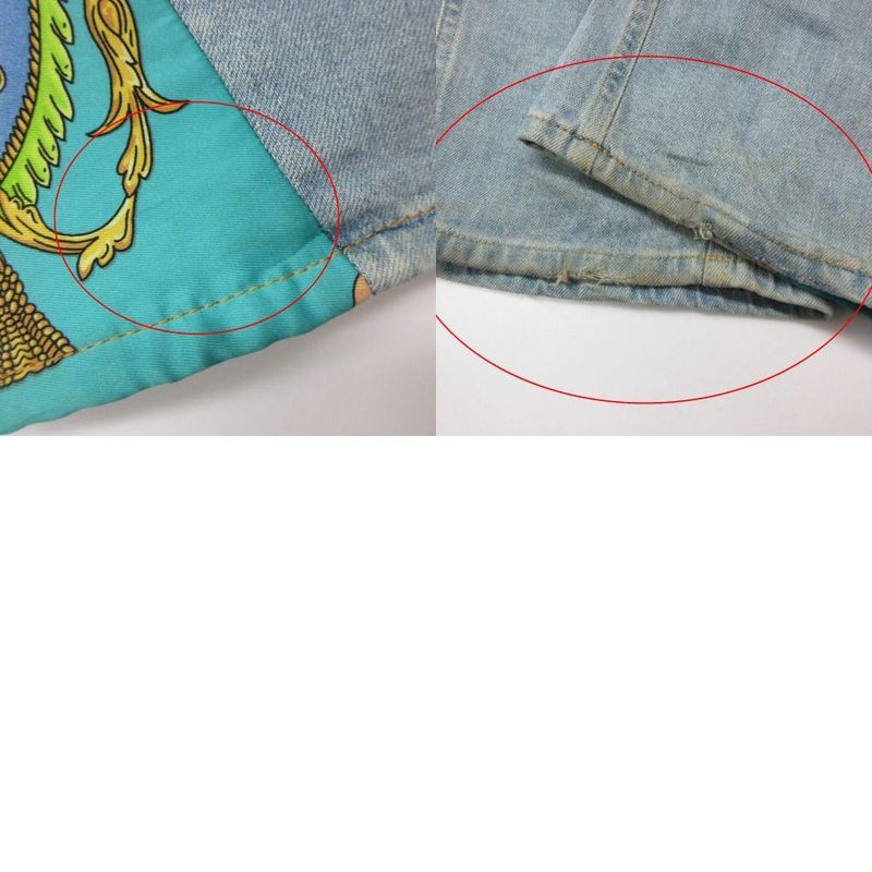 Versace Royal Rebellion Contrast Denim Pants Medusa Baroque Style Jeans 30