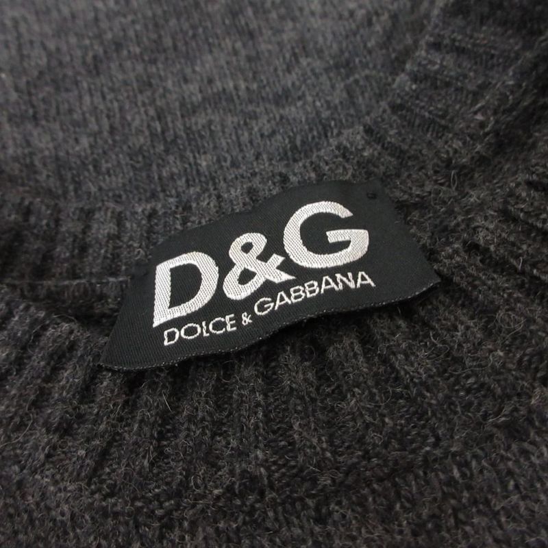 Dolce & Gabbana D&g Wool Nylon Logo Knit Sweater Short Sleeve