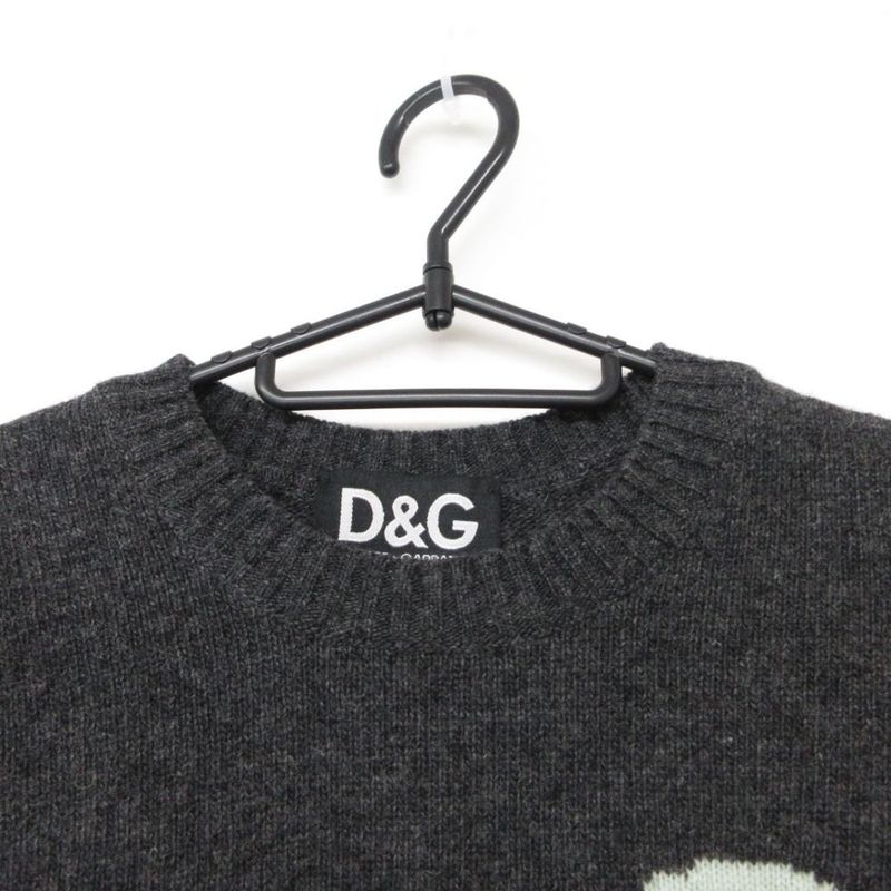 Dolce & Gabbana D&g Wool Nylon Logo Knit Sweater Short Sleeve