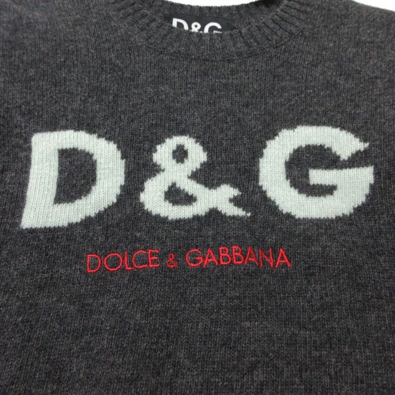 Dolce & Gabbana D&g Wool Nylon Logo Knit Sweater Short Sleeve