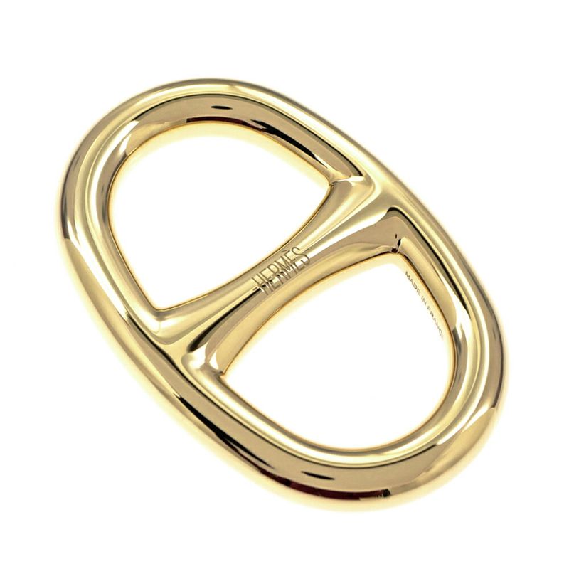 Hermes Scarf Ring Chaine D'ancre Permanent Brass Gold Color GD Pendant Style