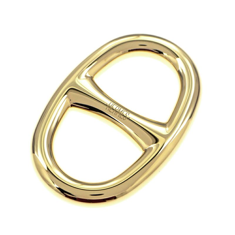 Hermes Scarf Ring Chaine D'ancre Permanent Brass Gold Color GD Pendant Style