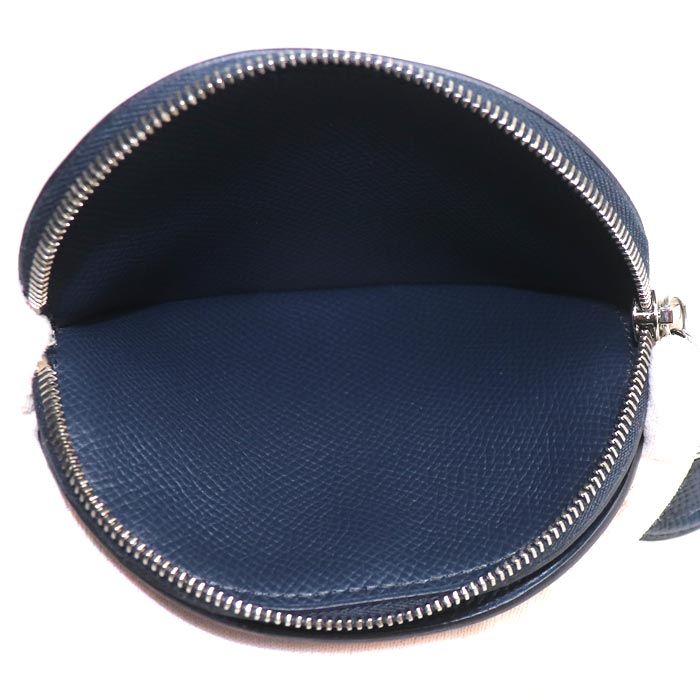 Hermes in the Loop Mini Veau Epsom Coin Case Blue Indigo Multicolor