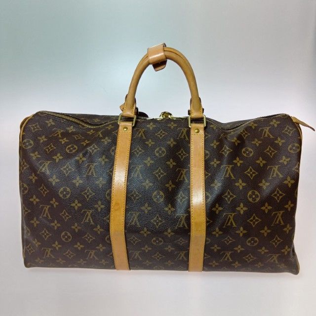 Louis Vuitton Monogram Keepall 50 Boston Bag Brown Key Missing
