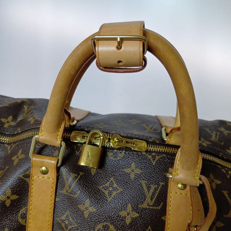 Louis Vuitton Monogram Keepall 50 Boston Bag Brown Key Missing