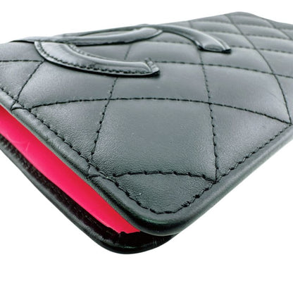 Chanel Wallet Cambon Line CC Logo Leather Black