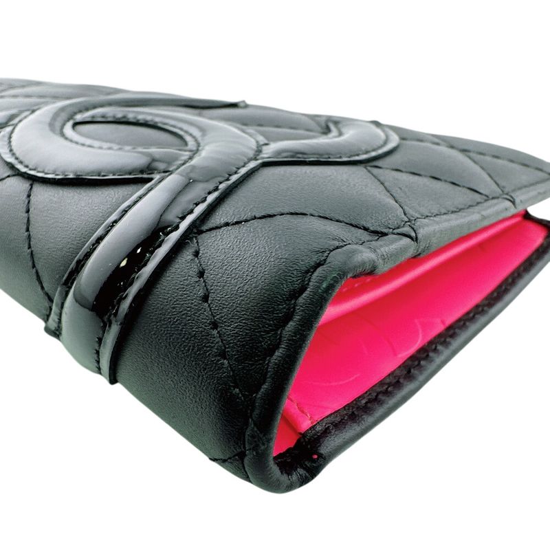 Chanel Wallet Cambon Line CC Logo Leather Black