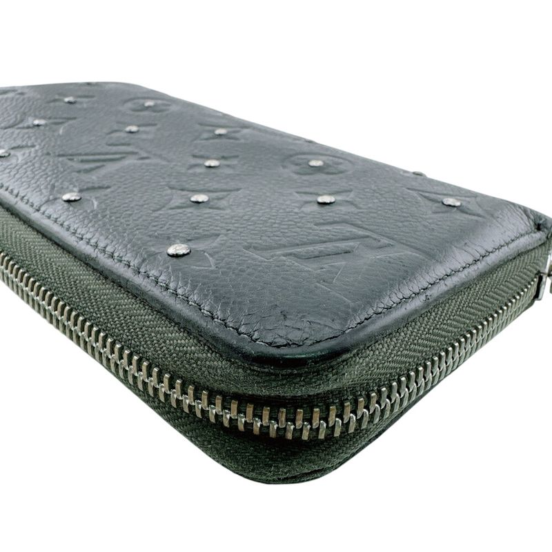 Louis Vuitton Studded Zippy Wallet Platine Monogram Empreinte Leather Black