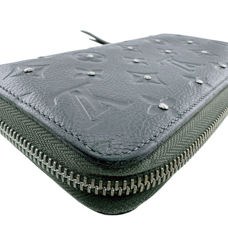 Louis Vuitton Studded Zippy Wallet Platine Monogram Empreinte Leather Black