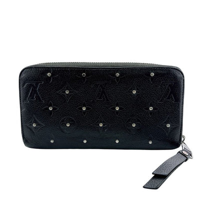 Louis Vuitton Studded Zippy Wallet Platine Monogram Empreinte Leather Black