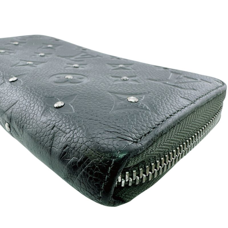 Louis Vuitton Studded Zippy Wallet Platine Monogram Empreinte Leather Black