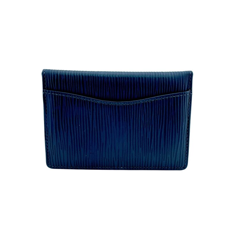 Louis Vuitton Business Card Holder Fixed Era Organizer Poche Epi Case Blue