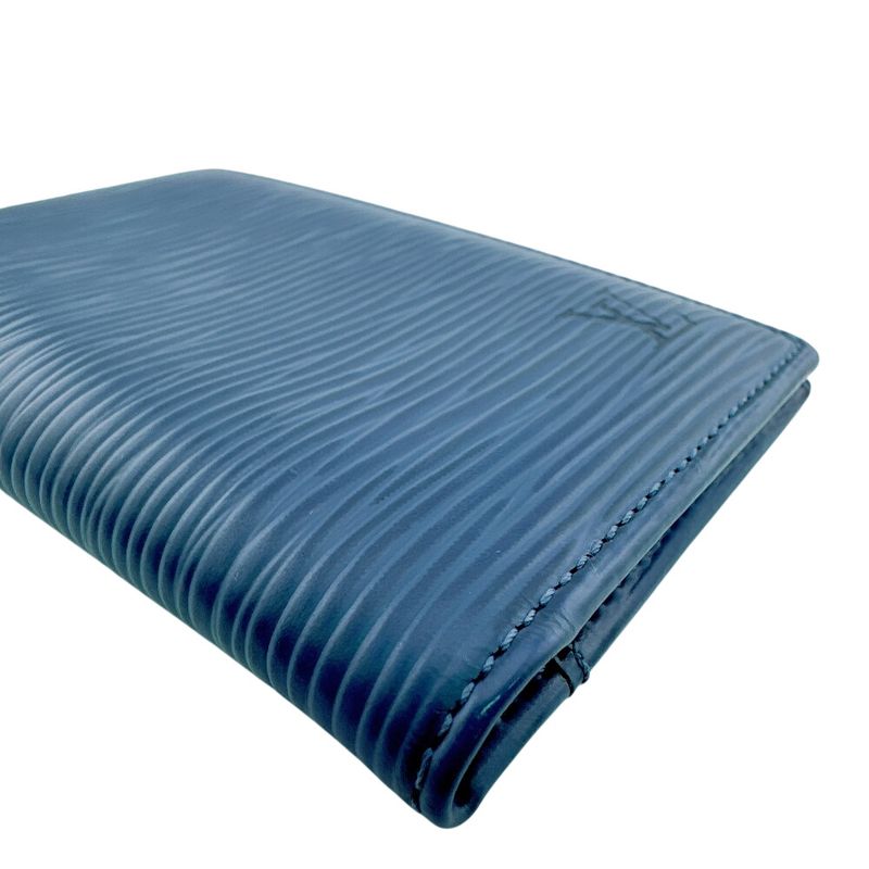 Louis Vuitton Business Card Holder Fixed Era Organizer Poche Epi Case Blue