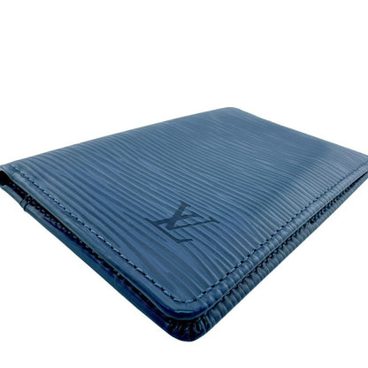 Louis Vuitton Business Card Holder Fixed Era Organizer Poche Epi Case Blue