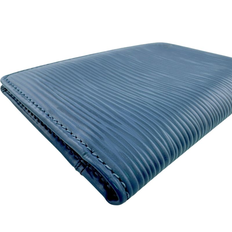 Louis Vuitton Business Card Holder Fixed Era Organizer Poche Epi Case Blue