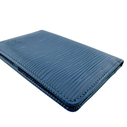 Louis Vuitton Business Card Holder Fixed Era Organizer Poche Epi Case Blue
