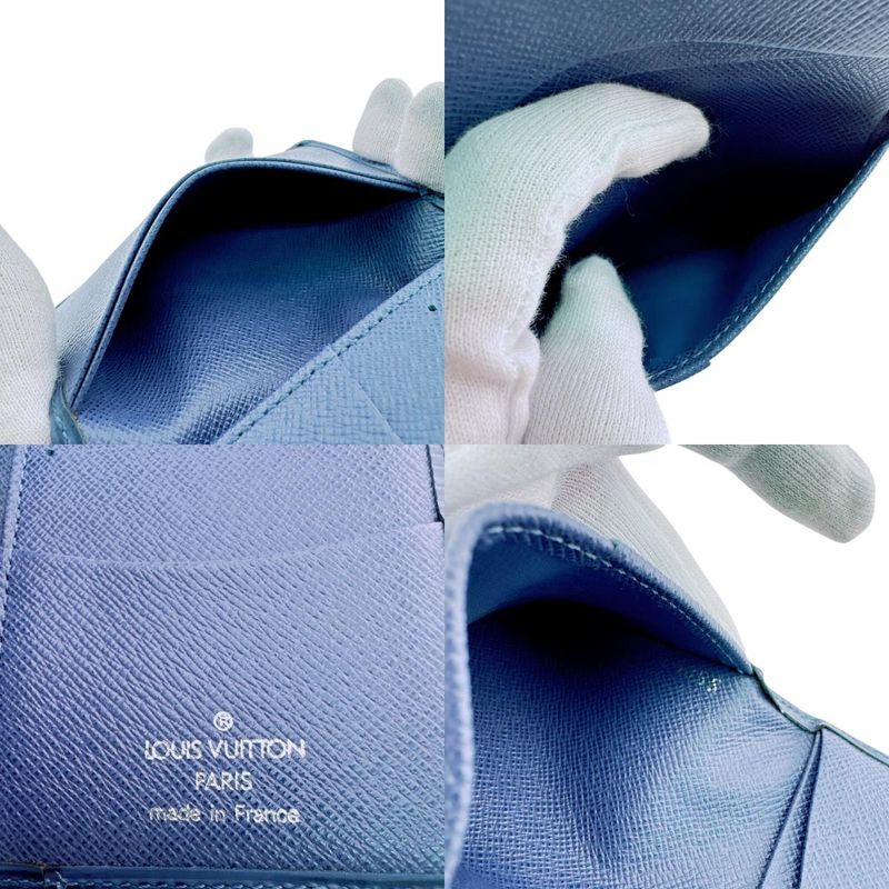Louis Vuitton Business Card Holder Fixed Era Organizer Poche Epi Case Blue