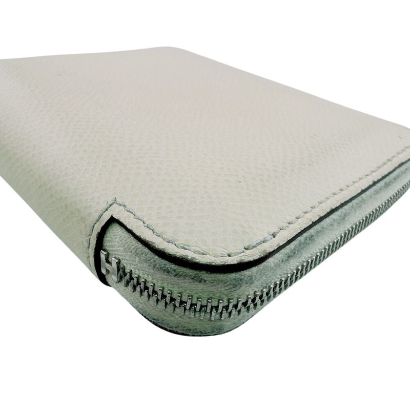 Hermes Coin Card Case Purse Leather Bifold Wallet White