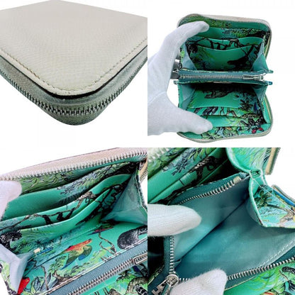 Hermes Coin Card Case Purse Leather Bifold Wallet White