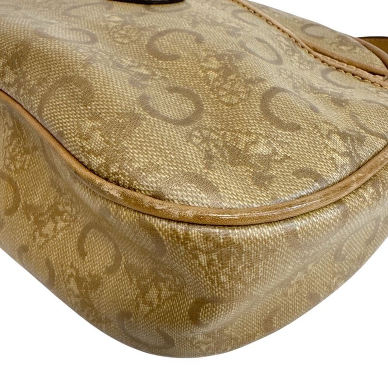 Celine Vintage Salki Pochette C Carriage Pattern Shoulder Bag Brown