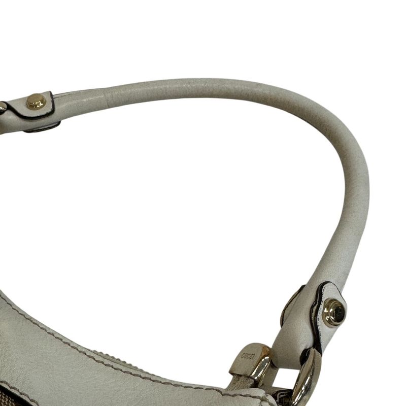 Gucci GG Pattern Shoulder Abbey Canvas Handbag Beige
