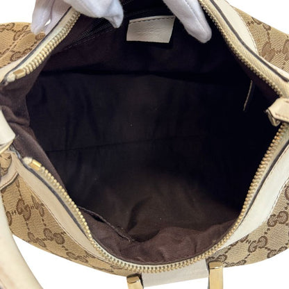 Gucci GG Pattern Shoulder Abbey Canvas Handbag Beige