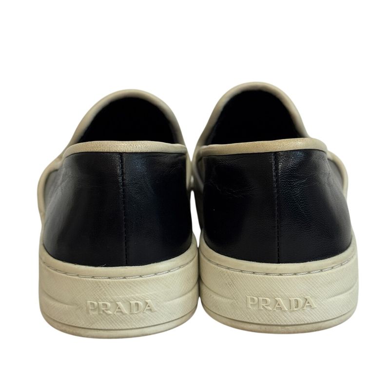 Prada Sports Slip Ons Leather Sneakers Black