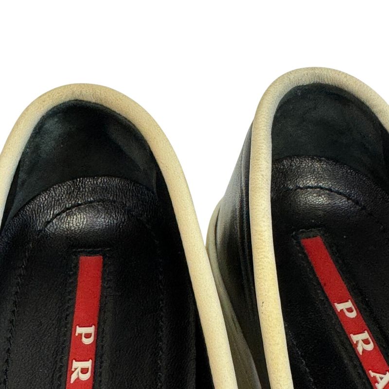 Prada Sports Slip Ons Leather Sneakers Black