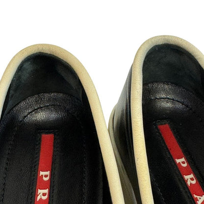 Prada Sports Slip Ons Leather Sneakers Black