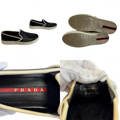 Prada Sports Slip Ons Leather Sneakers Black