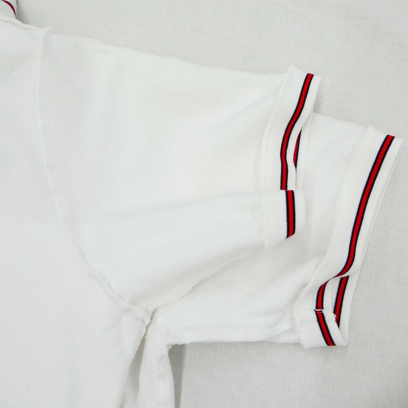 Gucci Cotton Pique Polo Shirt White S Short Sleeve Blue Red Striped