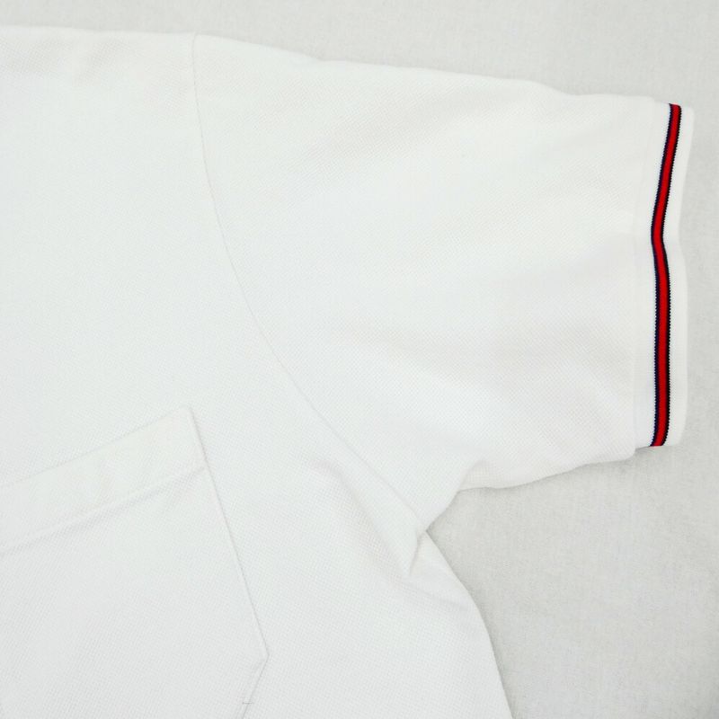 Gucci Cotton Pique Polo Shirt White S Short Sleeve Blue Red Striped