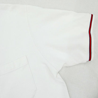 Gucci Cotton Pique Polo Shirt White S Short Sleeve Blue Red Striped