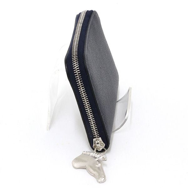 Hermes Card Case Zip Azap Cheval Color Brown Nuit Horse