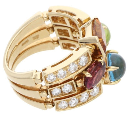 Bvlgari Allegra 18k Yellow Gold Multi Stone Pave Diamond Ring
