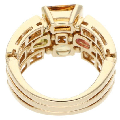 Bvlgari Allegra 18k Yellow Gold Multi Stone Pave Diamond Ring