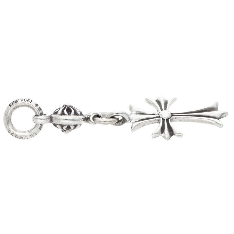 Chrome Hearts Tny CH Crs 1 Ball Tiny Ch Cross Charm Silver Necklace Top