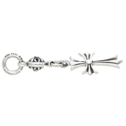 Chrome Hearts Tny CH Crs 1 Ball Tiny Ch Cross Charm Silver Necklace Top