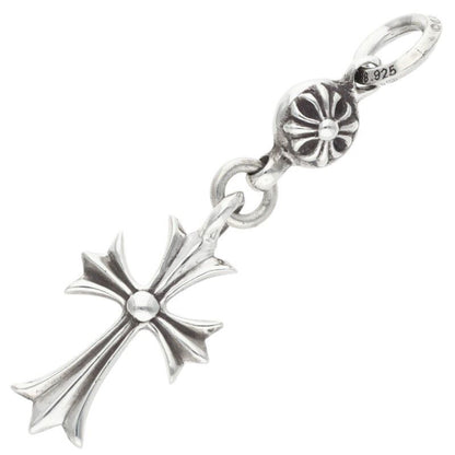 Chrome Hearts Tny CH Crs 1 Ball Tiny Ch Cross Charm Silver Necklace Top