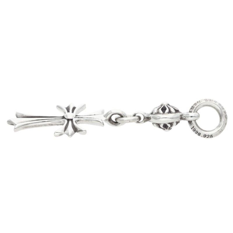 Chrome Hearts Tny CH Crs 1 Ball Tiny Ch Cross Charm Silver Necklace Top