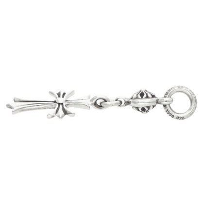 Chrome Hearts Tny CH Crs 1 Ball Tiny Ch Cross Charm Silver Necklace Top