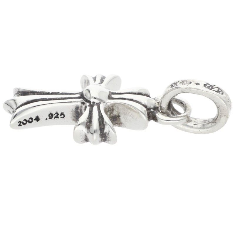 Chrome Hearts Crs Bbyfat P Dmnd Baby Fat Pave Diamond Charm Silver Necklace Top